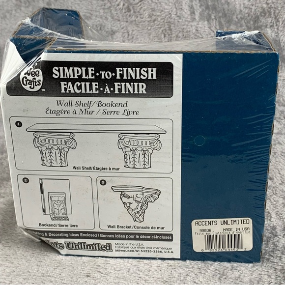 Wee Craft Corbel Shelf Bracket Unfinished New White Plaster Acanthus Leaf Design - Picture 6 of 11